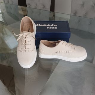 Bambas lino beige blucher niño T32