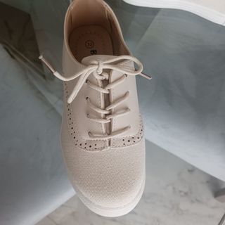 Bambas lino beige blucher niño T32