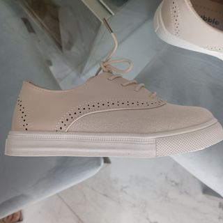 Bambas lino beige blucher niño T32