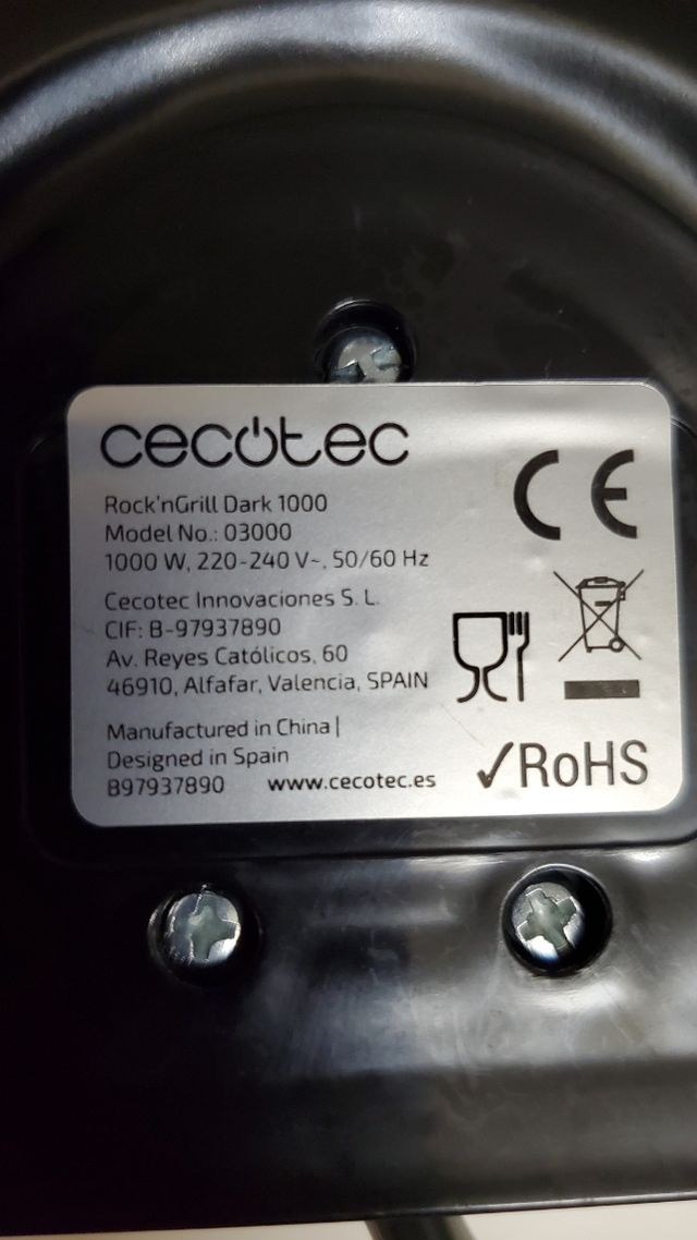 Parrilla eléctrica Cecotec Rock'nGrill 1000W