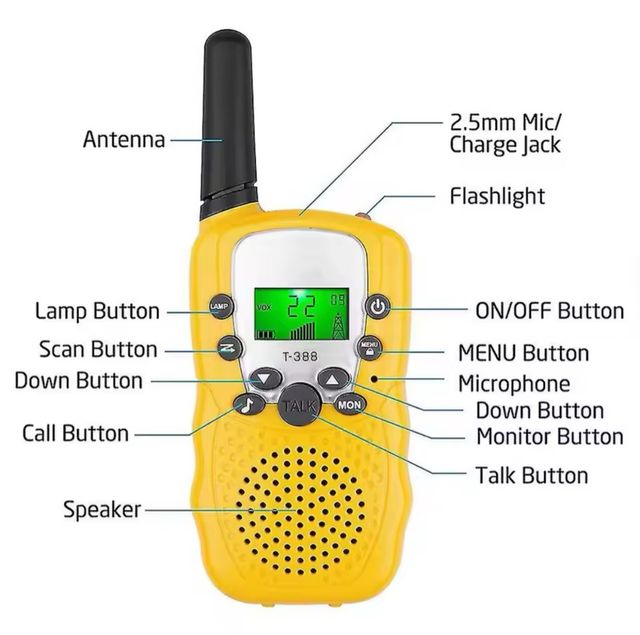 2 Walkie Talkies Floureon Amarillos