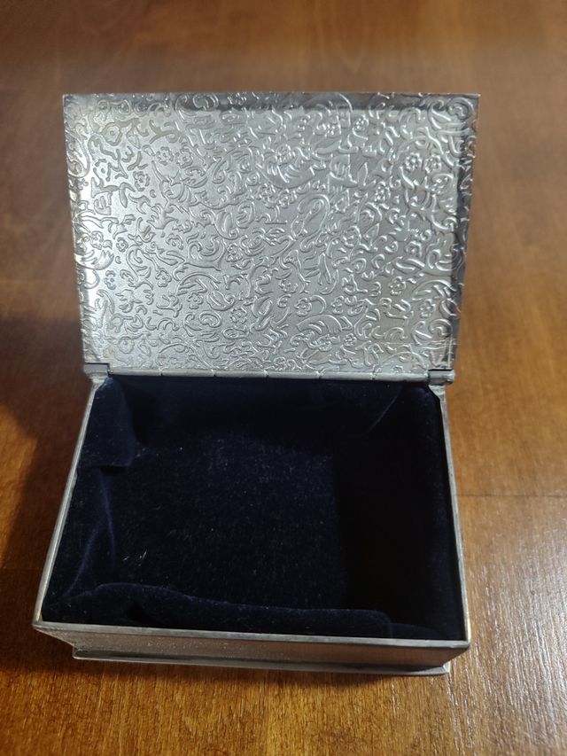 Joyero antiguo metal barco MEDIDAS 14 X 8.