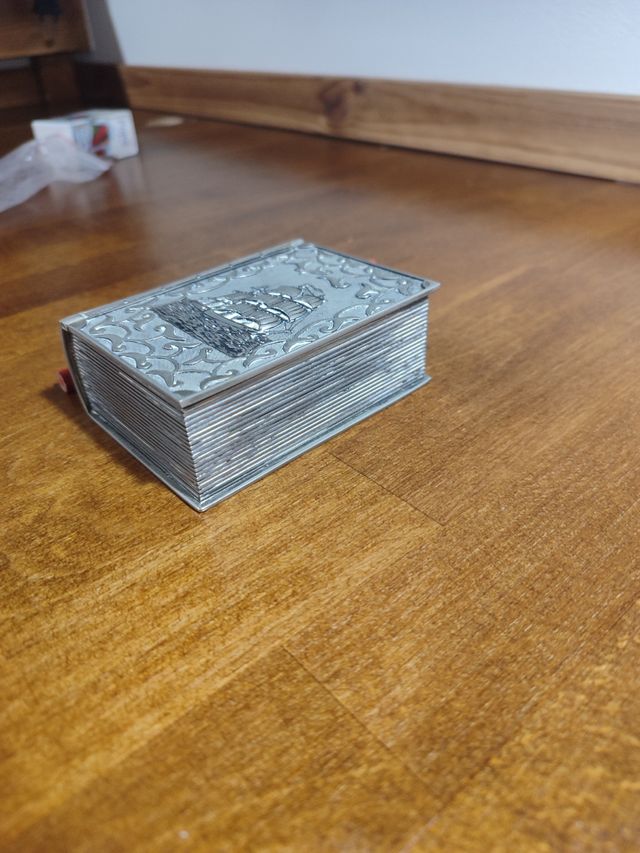 Joyero antiguo metal barco MEDIDAS 14 X 8.