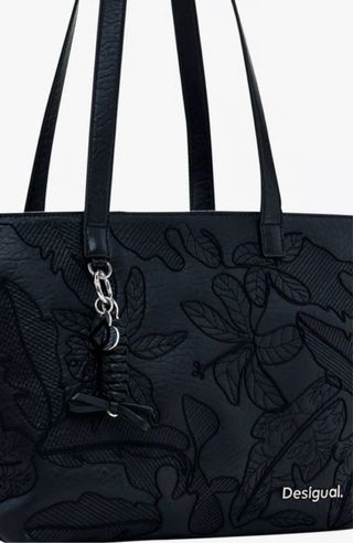 OFERTA!! Bolso Desigual Negro Grande Bordado