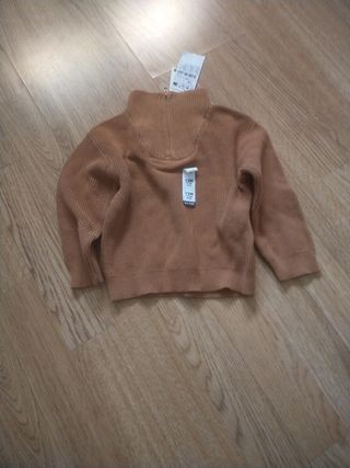 Jersey Kiabi marrón 12 meses