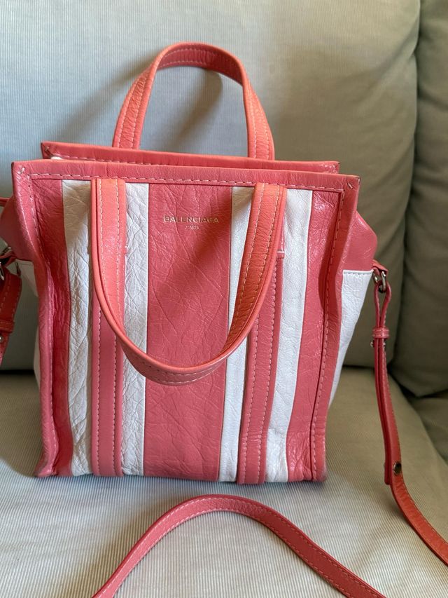 Bolso Balenciaga Piel Rosa/Blanco