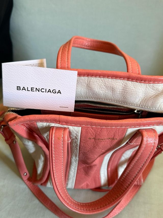 Bolso Balenciaga Piel Rosa/Blanco