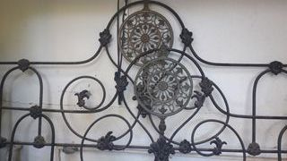 2 Cabezales Cama Hierro Fundido Antigua Rosetón