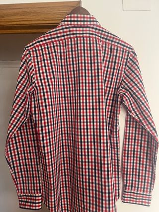 Camisa Zara Man cuadros Rojo y Azul