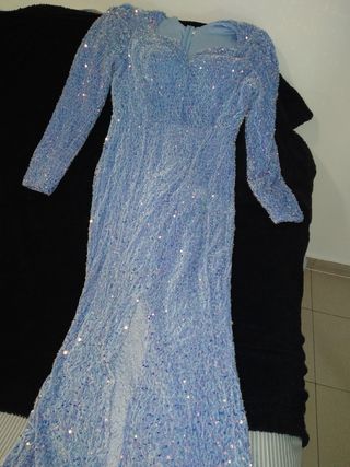 Vestido fiesta brillo azul