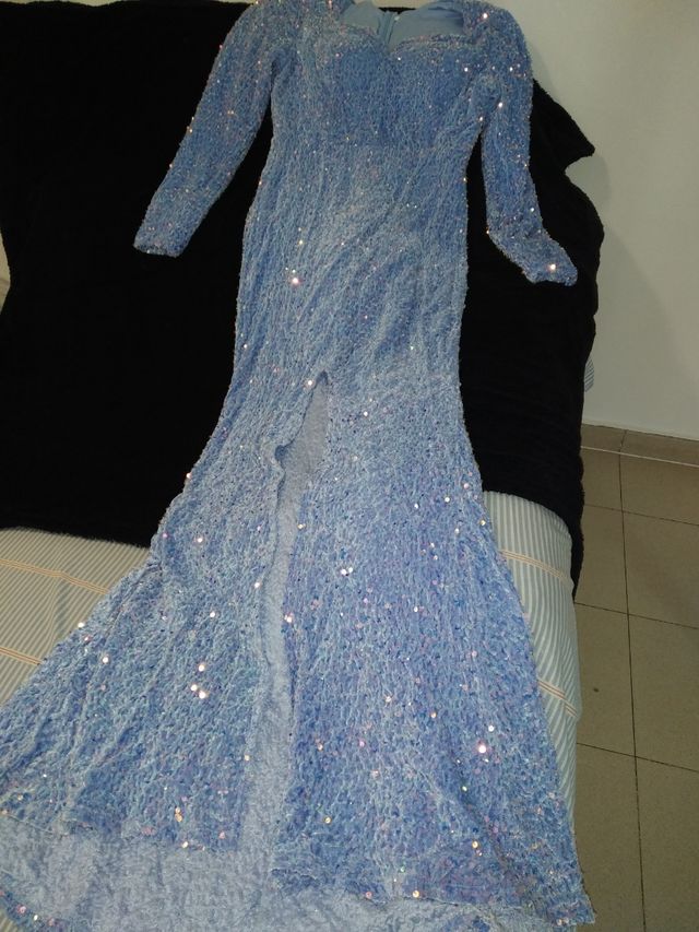 Vestido fiesta brillo azul