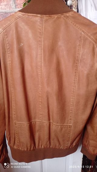 Chaqueta Zara Piel Marrón Talla L
