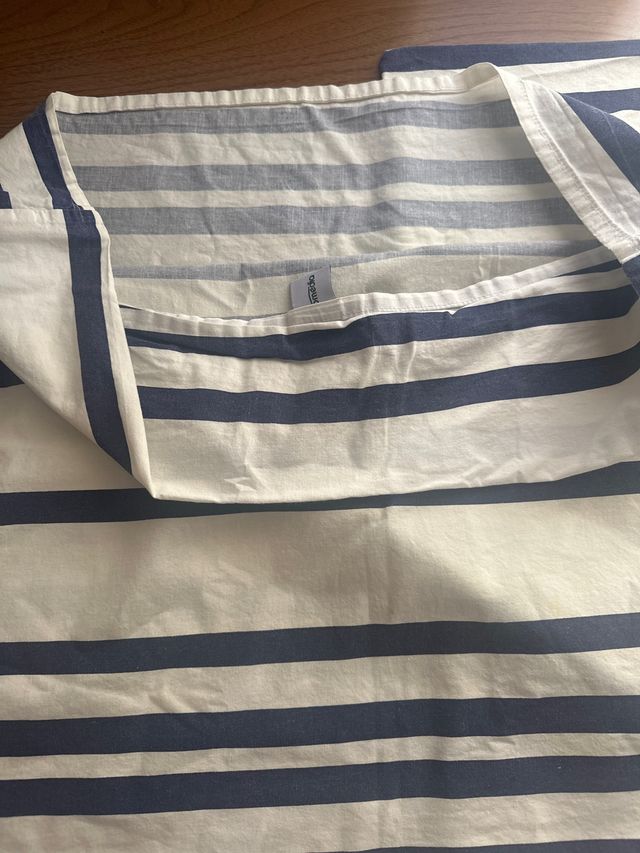 Fundas de cojín a rayas azul y beige pack de 2