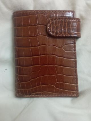 Cartera monedero grabado Cocodrilo cuero piel