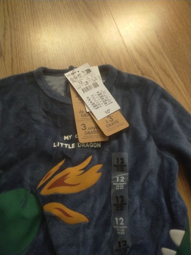 Pijama infantil dragón azul