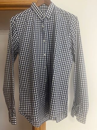 Camisa hombre de cuadros azul y blanco