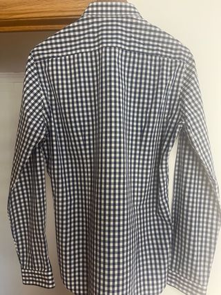 Camisa hombre de cuadros azul y blanco