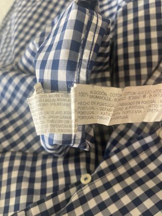 Camisa hombre de cuadros azul y blanco