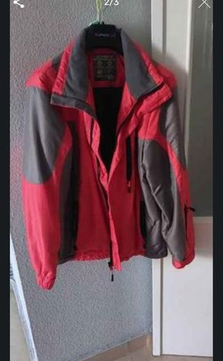 Chaqueta para mujer roja y gris