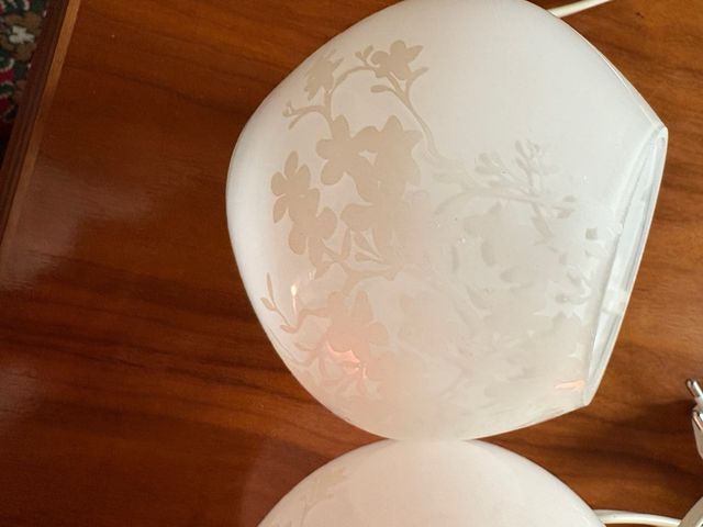 Lámparas de mesita vintage de cristal.