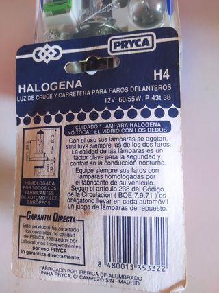 Bombillas Philips H4 Recambio