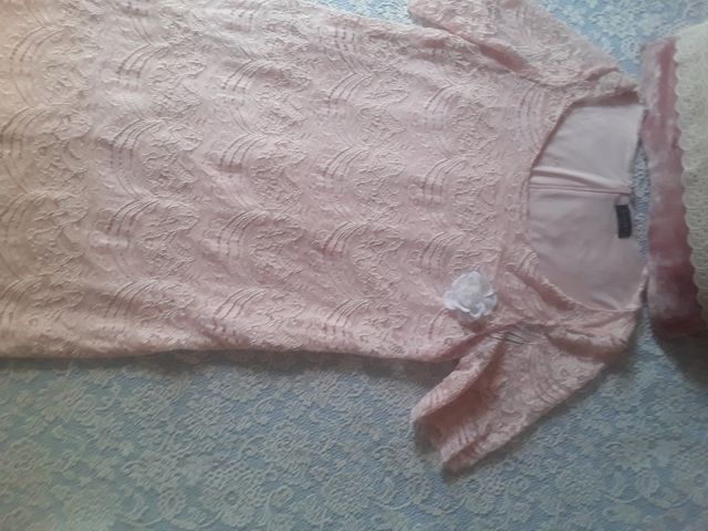 Vestido rosa encaje elegante talla 3XL,o quizá más