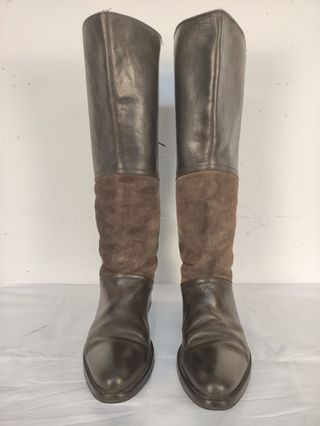 Stivali donna vera pelle marrone