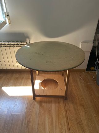 Mesa camilla redonda 100cm con cristal
