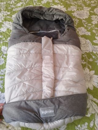 Saco Inglesina gris y blanco