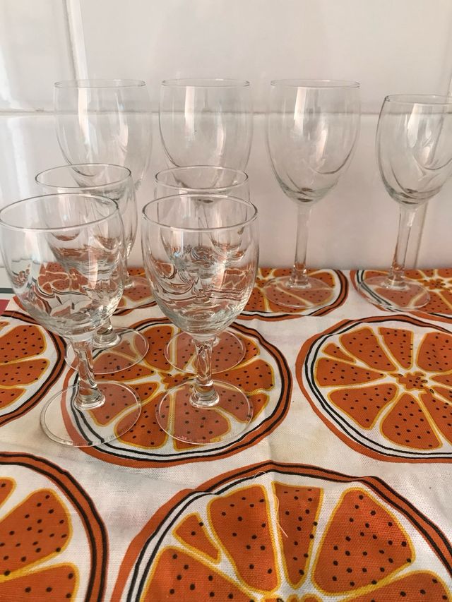 Lote 8 Copas Cristal Vintage