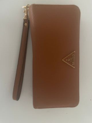 Portafoglio Guess zip cuoio