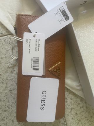 Portafoglio Guess zip cuoio