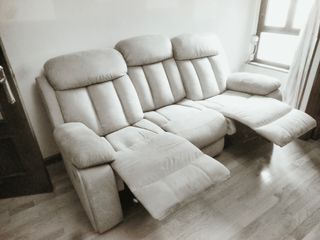 Sofá 3 plazas relax manual beige