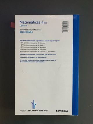SOLUCIONARIO MATEMATICAS 4 ESO OPCION B LOS CAM...