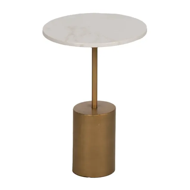 Mesita Auxiliar Oro y Blanco