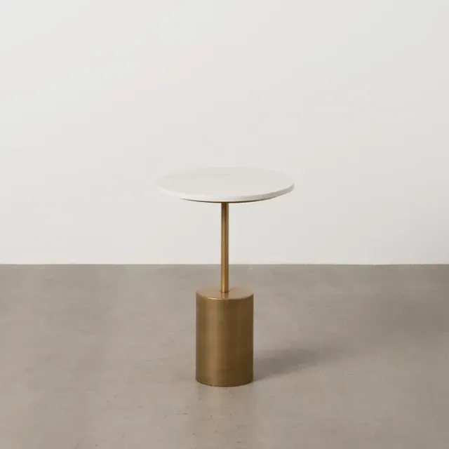 Mesita Auxiliar Oro y Blanco