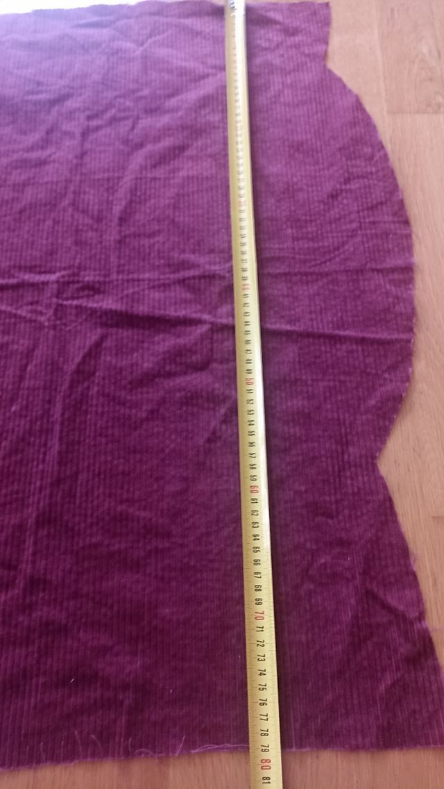 Tecido de veludo cotelê granada