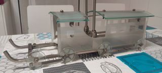 Lámpara colgante tren cristal y metal