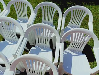 Lote 10 Sillas Jardín Resina Blanca