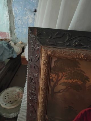 Cuadro antiguo Jesús y mujer