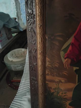 Cuadro antiguo Jesús y mujer