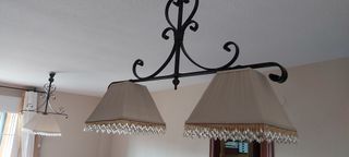 Conjunto 2 Lámparas Forja Salón Beige/Negro