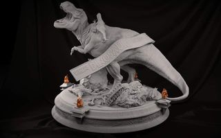 Figura T-Rex Jurassic Park Escena Final Resina