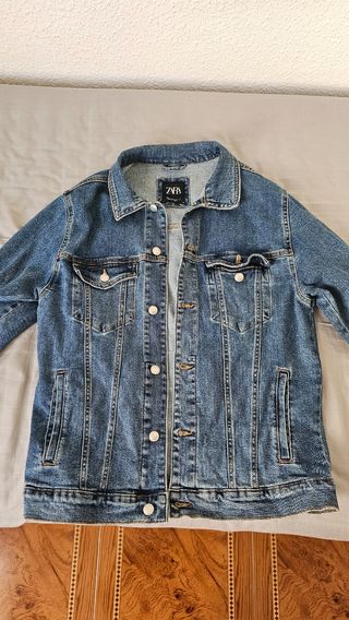 Chaqueta Denim Zara Hombre Azul
