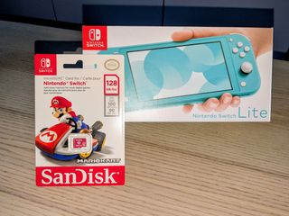Nintendo Switch Lite + Tarjeta SD 128GB 
