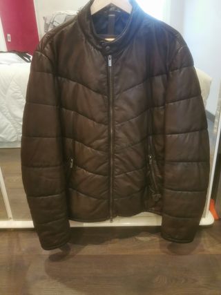 Cazadora Piel Massimo Dutti Marrón