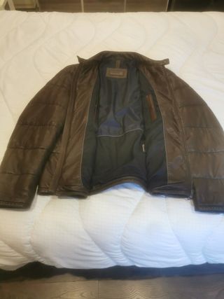 Cazadora Piel Massimo Dutti Marrón