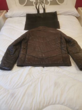 Cazadora Piel Massimo Dutti Marrón