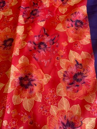 Pareo Aubade rojo estampado floral
