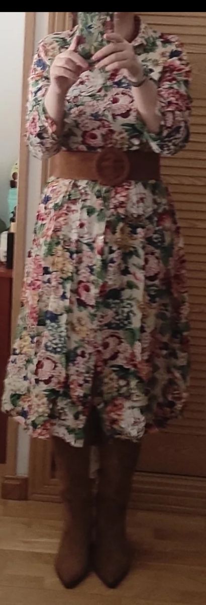 Vestido midi estampado floral